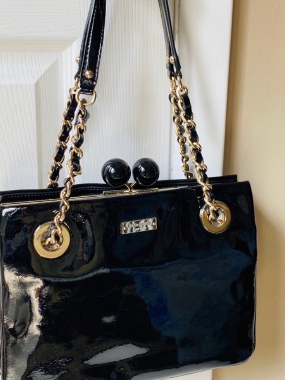 Kate Spade Patent Leather New York Journal Black Women’s Shoulder Bag